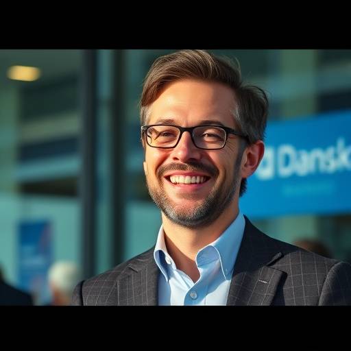 Stillbillede fra en testimonial video med en glad kunde fra Danske Bank.