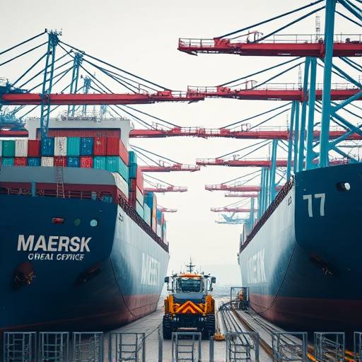 Stillbillede fra en virksomhedsprofil video om Maersk, der viser virksomhedens globale aktiviteter.