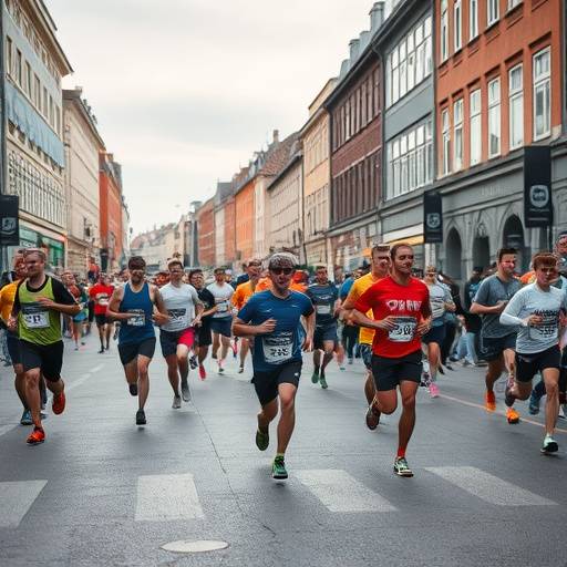 Stillbillede fra videodækningen af Copenhagen Marathon, der viser løbere og stemningen ved eventet.